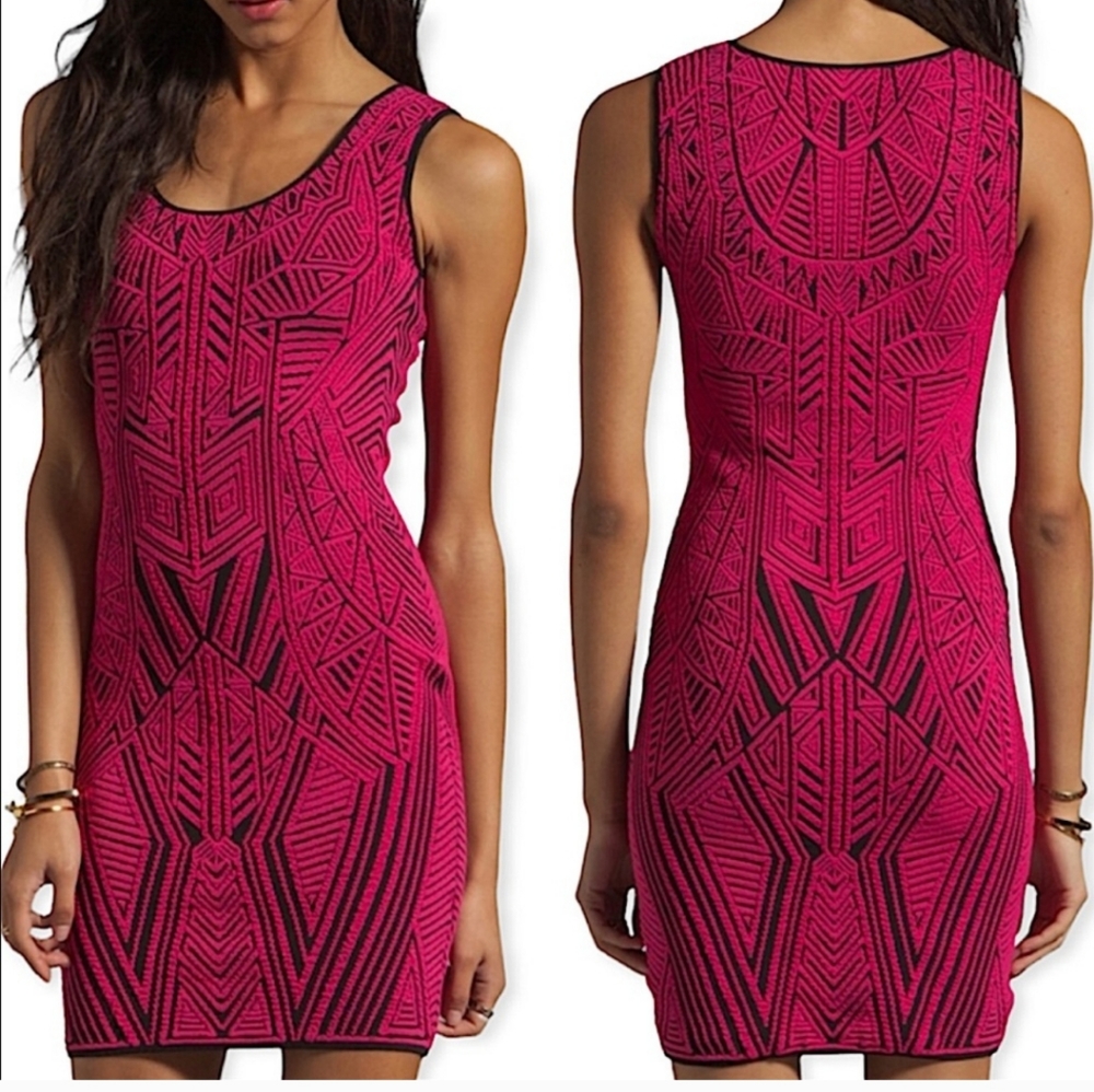 RVN Aztec Jacquard Bodycon Dress Size XS
